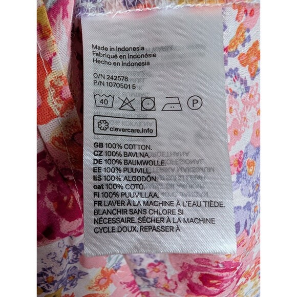 H&M Maxi Cotton Sun Dress Floral Flounced Size Large Ruffle Boho Bloom Cottage - Picture 10 of 11